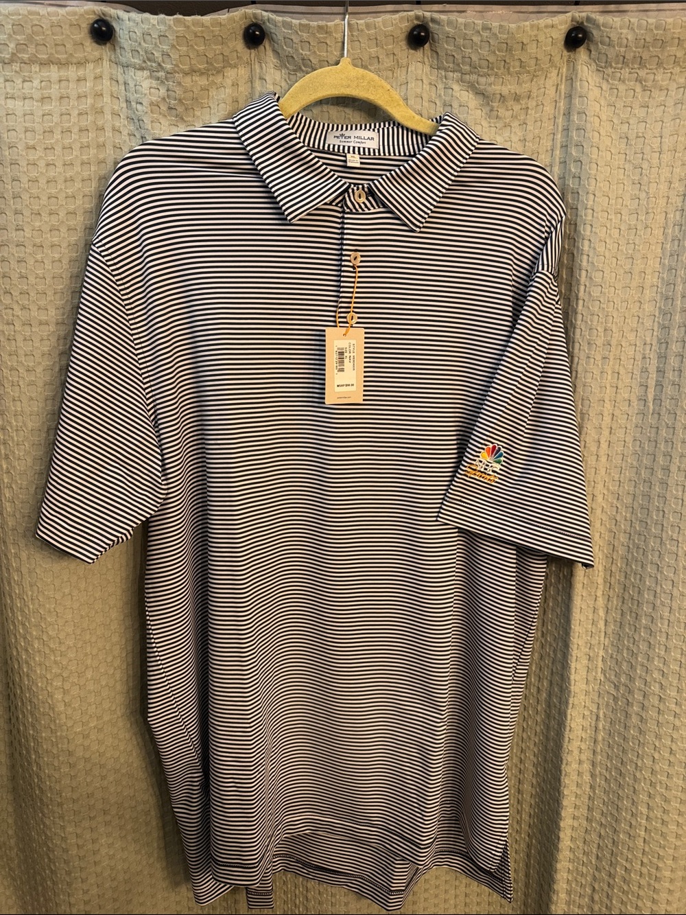 Peter Millar Navy and White Striped Polo Shirt